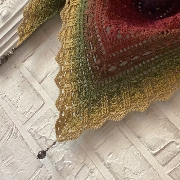 Handcrafted Scarf/Shawl with Beaded Toggles - Picture 2 of 5